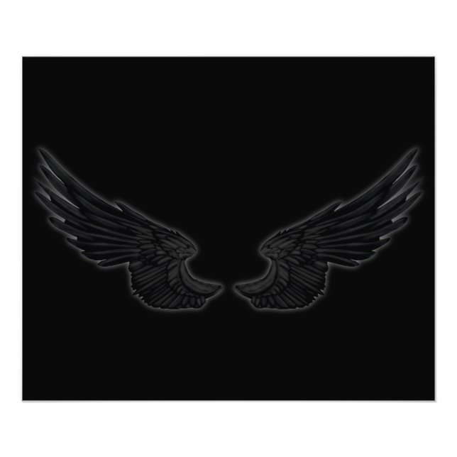 Falln Black Angel Vingar Fototryck (Framsidan)