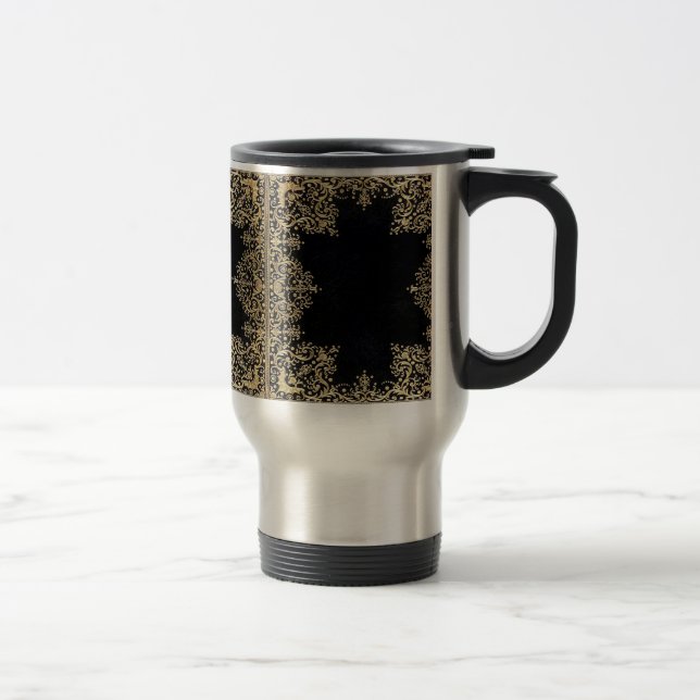 Falln Black och Guld Filigree Resemugg (Höger)