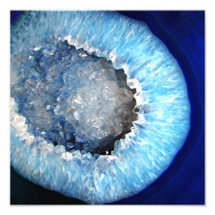 Falln blåttkristall Geode Fototryck