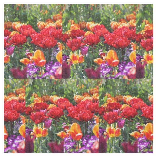 Falln Blommigt Crimson Vågar Tyg (Provkarta)