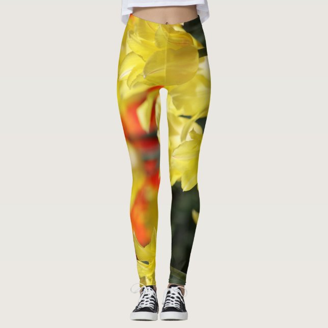 Falln Blommigt, sommarglöd Leggings (Framsida)