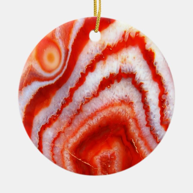 Falln Blood Orange Agate. Julgransprydnad Keramik (Framsidan)