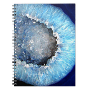 Falln Blue Crystal Geode Anteckningsbok Med Spiral