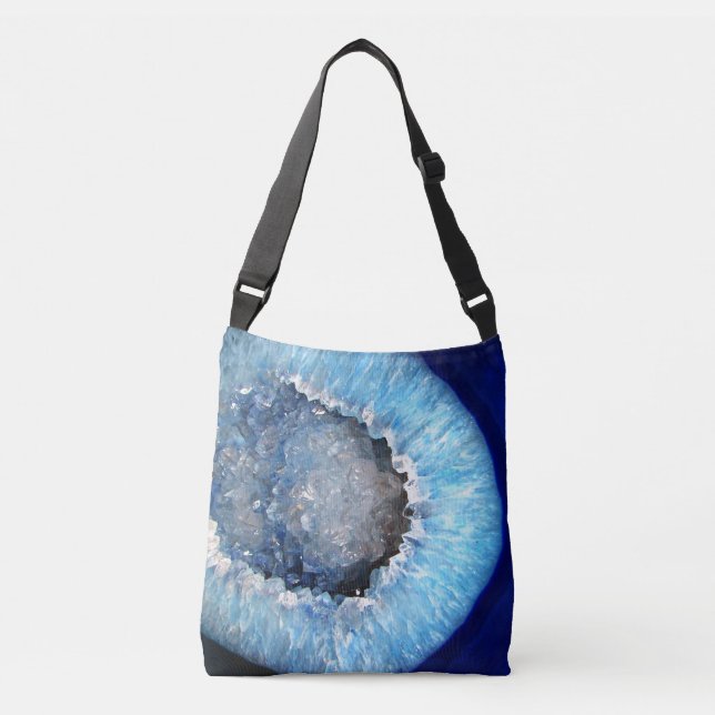 Falln Blue Crystal Geode Axelväska (Framsida)