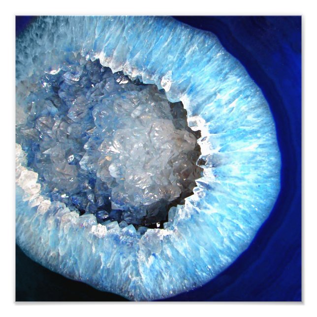 Falln Blue Crystal Geode Fototryck (Framsidan)