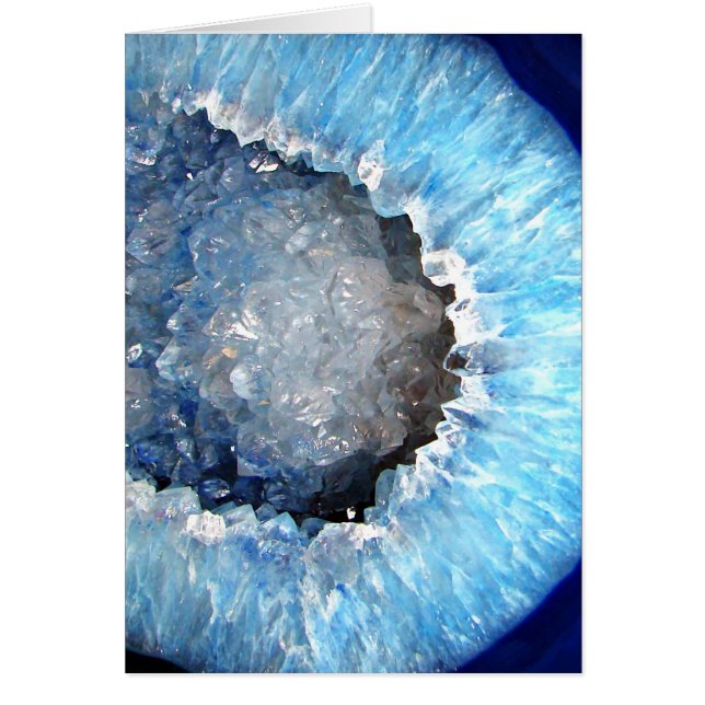 Falln Blue Crystal Geode Hälsningskort (Framsidan)