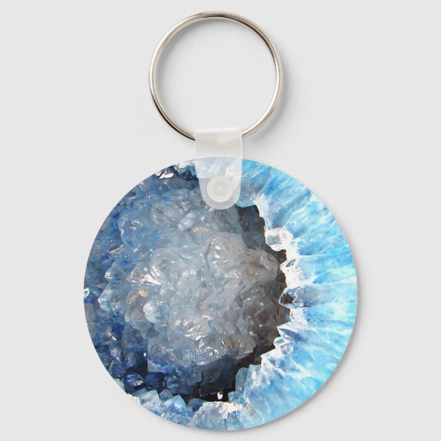 Falln Blue Crystal Geode Nyckelring (Framsida)