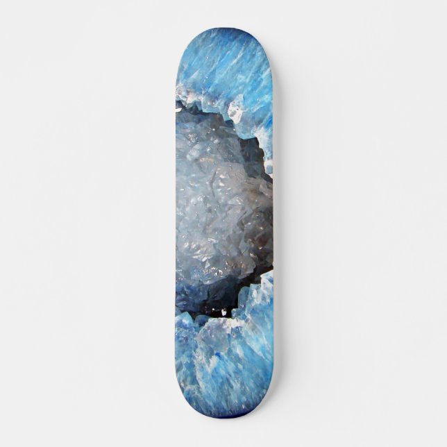 Falln Blue Crystal Geode Old School Skateboard Bräda 21,6 Cm (Framsida)