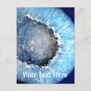 Falln Blue Crystal Geode Vykort