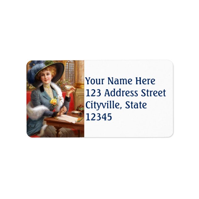 Falln Brev och Tea Adressetikett (Framsidan)