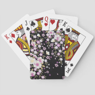 Falln Cascading Rosa Flowers Spel Kort