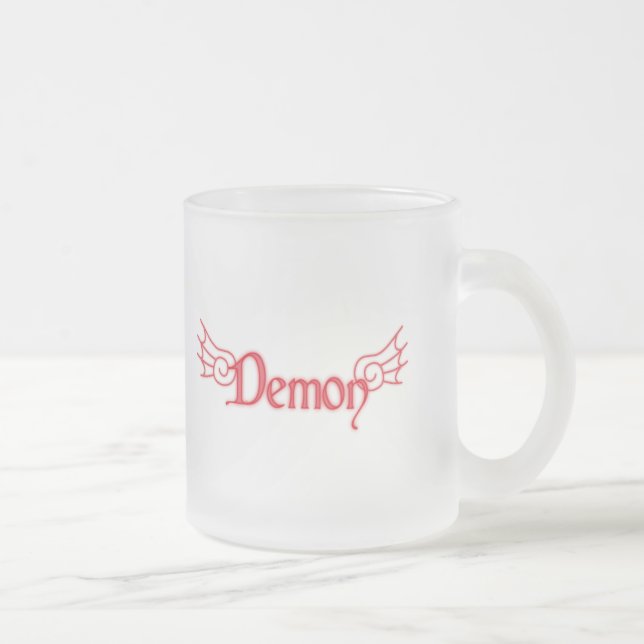 Falln Demon med Vingar Frostad Glasmugg (Höger)