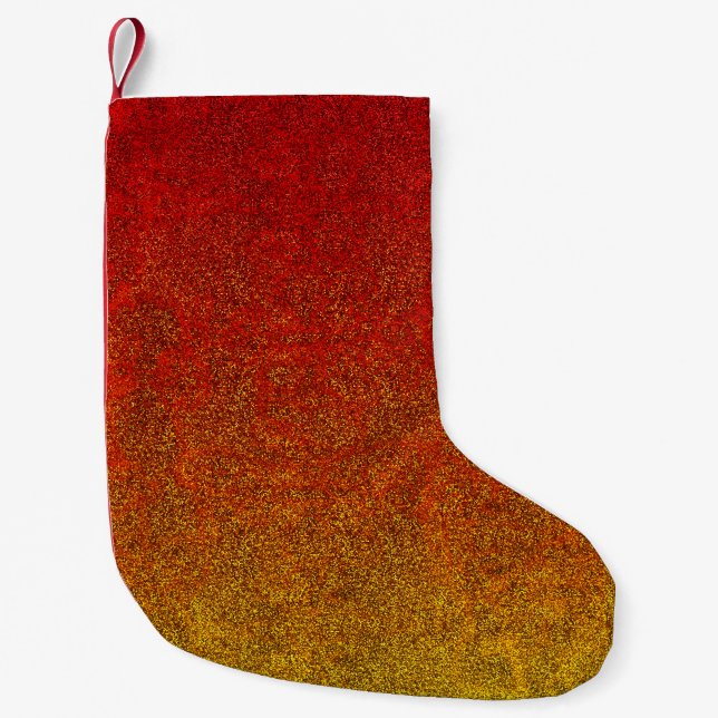 Falln Flame Glitter-övertoning Liten Julstrumpa (Framsidan)