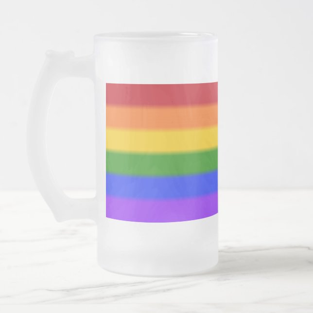 Falln Gay pride Flagga Frostat Ölglas (Vänster)