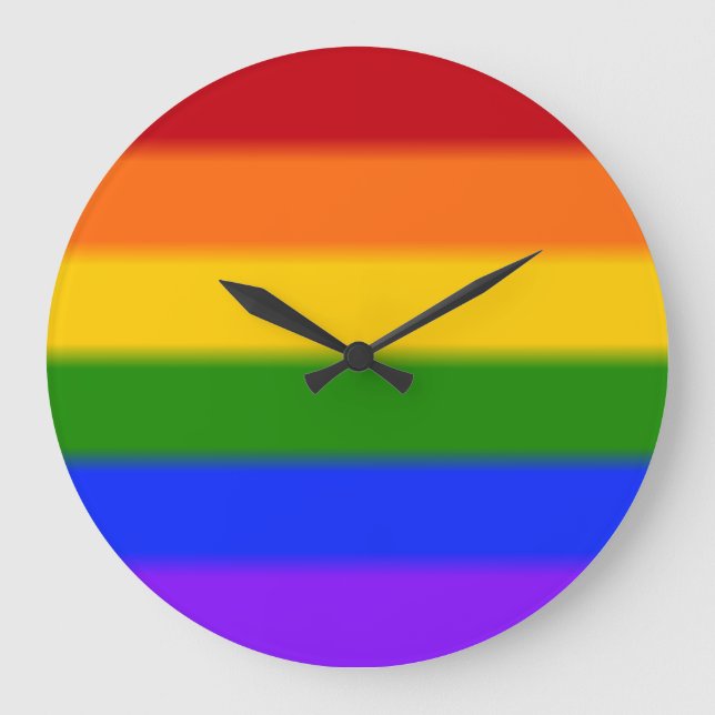 Falln Gay pride Flagga Stor Klocka (Framsida)