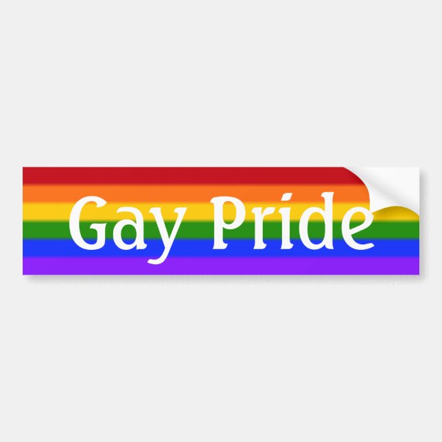 Falln Gay pride Flagga (text) Bildekal (Framsidan)