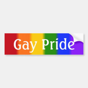 Falln Gay pride Flagga version 2 (text) Bildekal