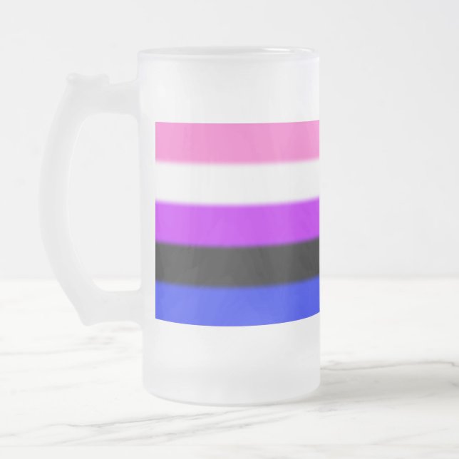 Falln Genderfluid Pride Flagga Frostat Ölglas (Vänster)