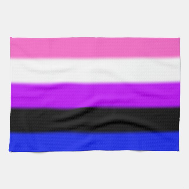 Falln Genderfluid Pride Flagga Kökshandduk (Horisontell)