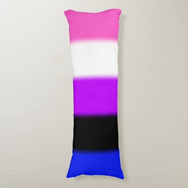 Falln Genderfluid Pride Flagga Kroppskudde (Framsidan Vertikal)