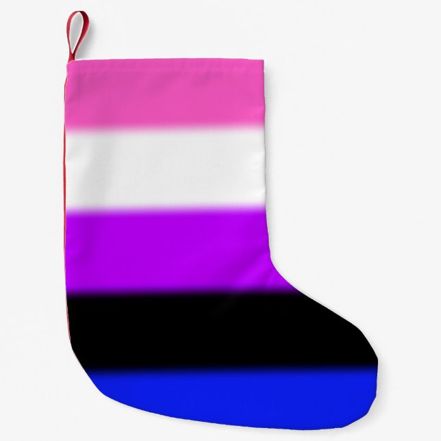 Falln Genderfluid Pride Flagga Liten Julstrumpa (Framsidan)