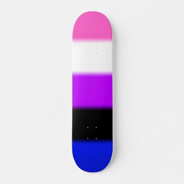 Falln Genderfluid Pride Flagga Skateboard Bräda 20 Cm (Framsida)