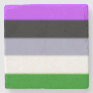 Falln Genderqueer Pride Flagga Underlägg Sten