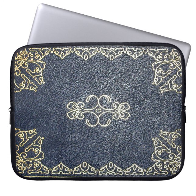 Falln Gilded Guld och Blue Bok Laptop Sleeve (Framsidan)