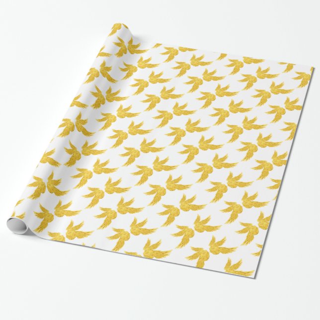 Falln Golden Archangel Vingar Presentpapper (Utrullad)