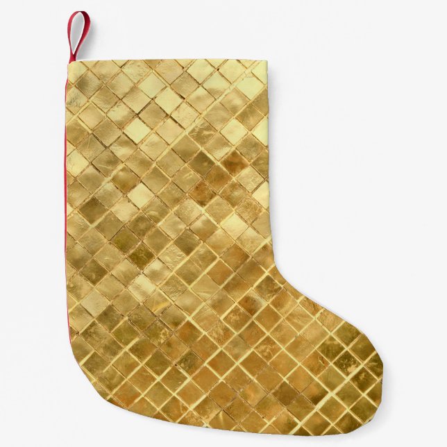 Falln Golden Checkerboard Liten Julstrumpa (Framsidan)