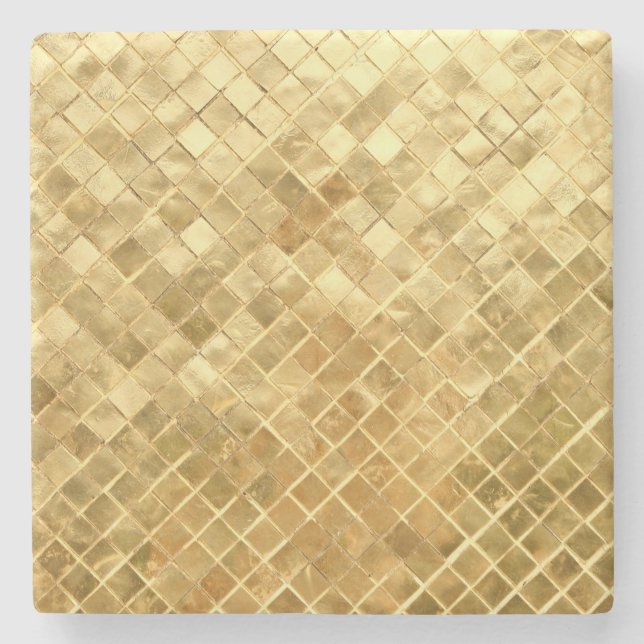 Falln Golden Checkerboard Underlägg Sten (Framsidan)