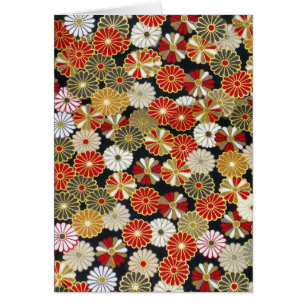 Falln Golden Chrysanthemums Hälsningskort
