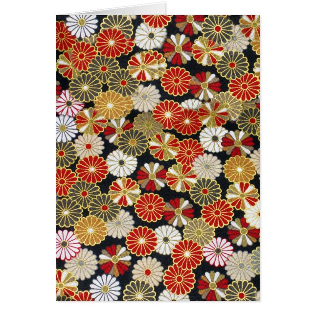 Falln Golden Chrysanthemums Hälsningskort (Framsidan)