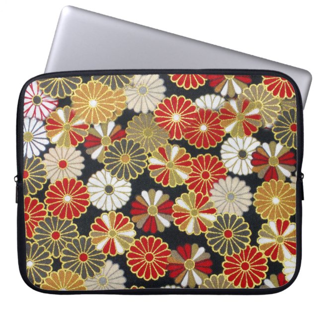 Falln Golden Chrysanthemums Laptop Fodral (Framsidan)