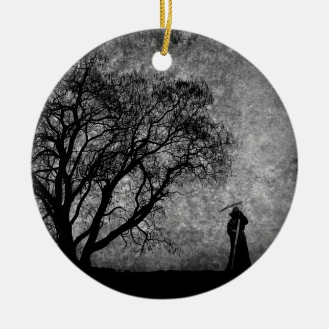 Falln Grim Reaper Art Boundaries between Julgransprydnad Keramik (Framsidan)