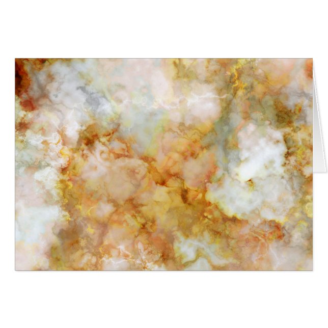 Falln Guld Rippled Marble Hälsningskort (Framsidan Horizontal)