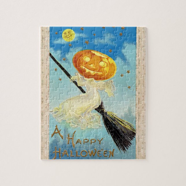 Falln Happy halloween Pumpkin Witch Pussel (Vertikal)