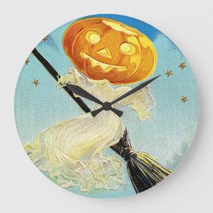 Falln Happy halloween Pumpkin Witch Stor Klocka