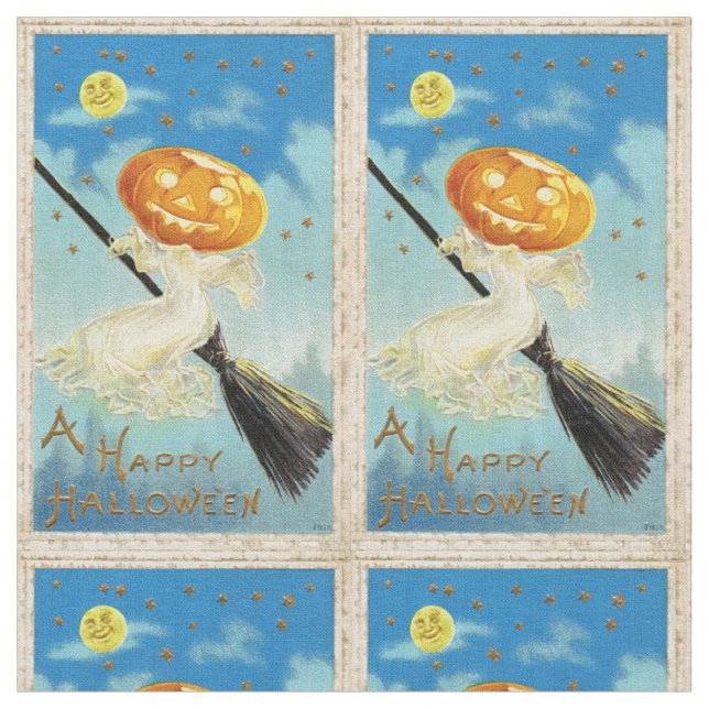 Falln Happy halloween Pumpkin Witch Tyg (Närbild)