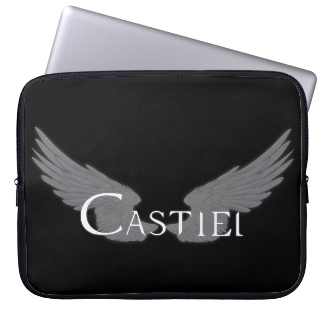 Falln Kastiel med Vingar White Laptop Fodral (Framsidan)