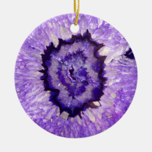 Falln Lila Agate Geode Julgransprydnad Keramik