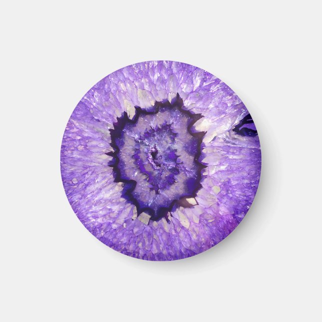 Falln Lila Agate Geode Magnet (Framsidan)
