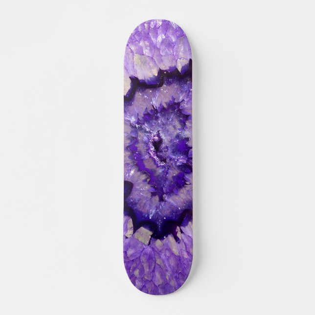 Falln Lila Agate Geode Skateboard Bräda 19,5 Cm (Framsida)