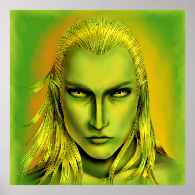 Falln Male Forest Elf Poster (Framsidan)