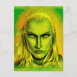 Falln Male Forest Elf Vykort