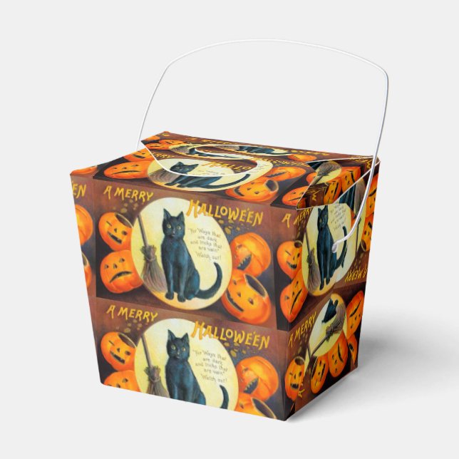 Falln Merry Halloween Cat Presentaskar (Framsidan Sidan)