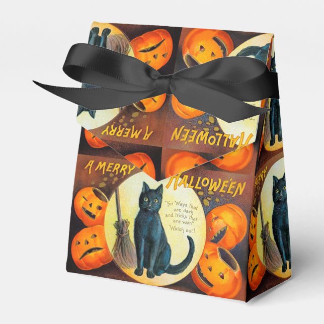 Falln Merry Halloween Cat Presentaskar (Framsidan Sidan)