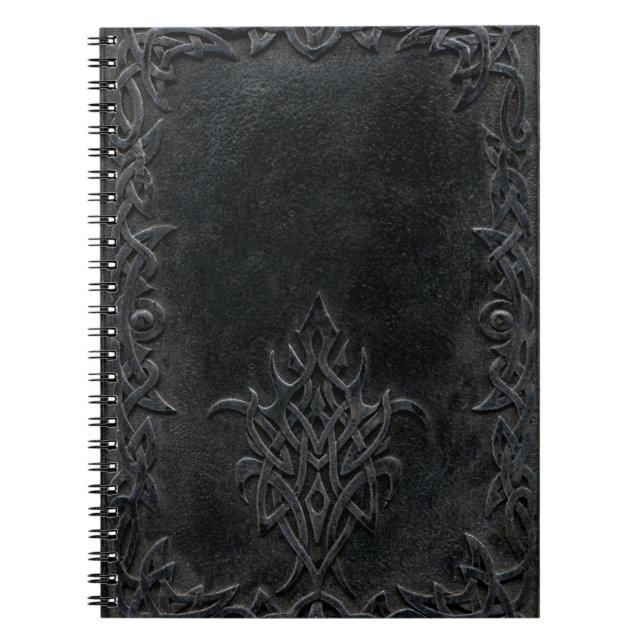 Falln Mörk Tribal Anteckningsbok Med Spiral (Framsidan)
