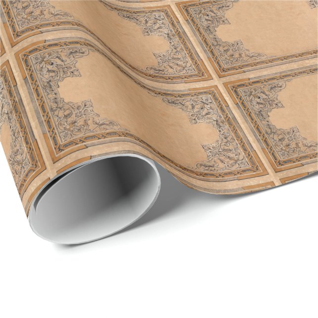 Falln Old Sepia Knotwork Papper Presentpapper (Rullad Hörn)