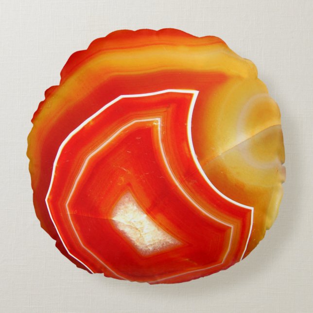 Falln Orange Agate Rund Kudde (Framsidan)
